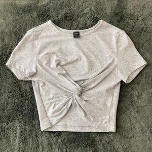 Gray Knot Front Top